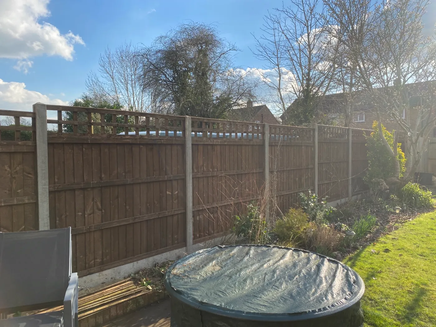 Trellis topped fence panels installed for added privacy garden